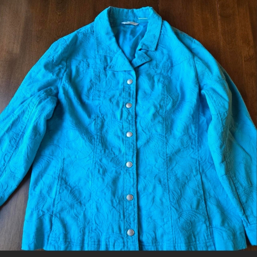 Laura Ashley Bright Turquoise Button-Front Jacket